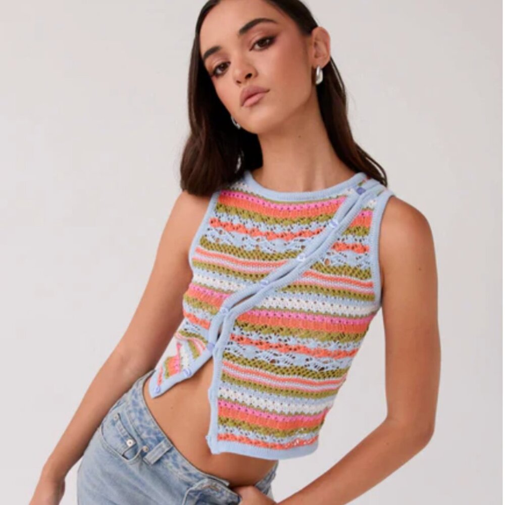 Peppermayo Exclusive - Chromatic Charm Knit Top - Citrus Oasis